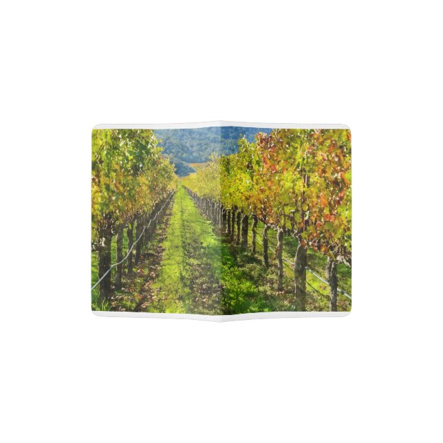 Rows of Grapevines in Napa Valley California Passport Holder (Opened)