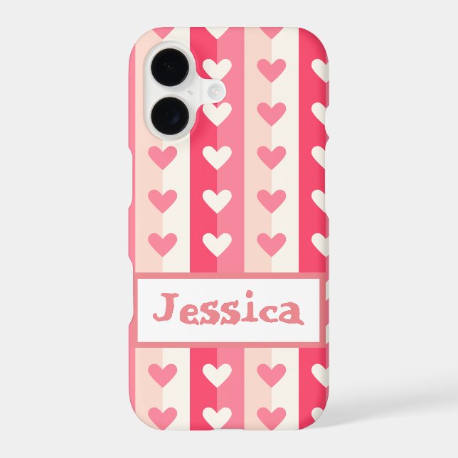 Rows of Hearts Iphone Case (Back)