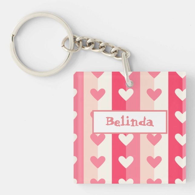 Rows of Hearts Keychain (Front)