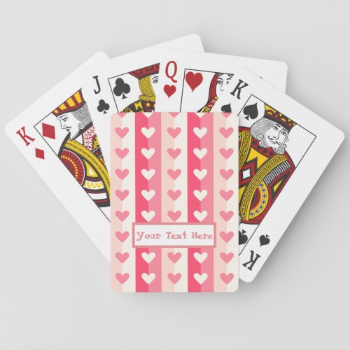 Rows of Hearts Poker Cards