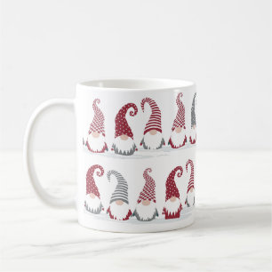 Rows of holiday gnomes in the snow coffee mug
