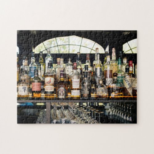 Rows of Liquor Bottles in Bar Jigsaw Puzzle