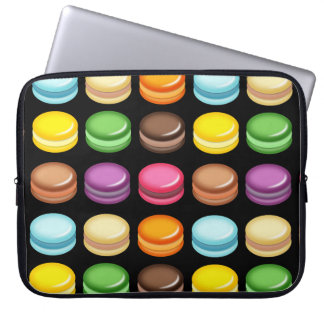 Rows of Macarons on Black Laptop Sleeve