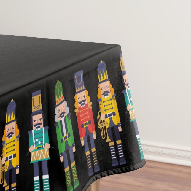 Rows of Modern Colorful Nutcrackers Tablecloth (In Situ)