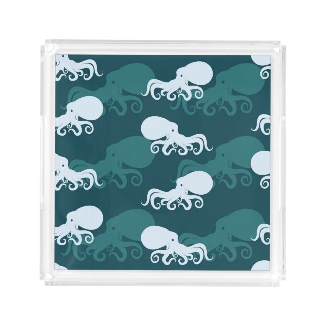 Rows Of Octopus Pattern Acrylic Tray (Front)