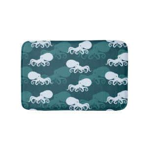 Rows Of Octopus Pattern Bathroom Mat