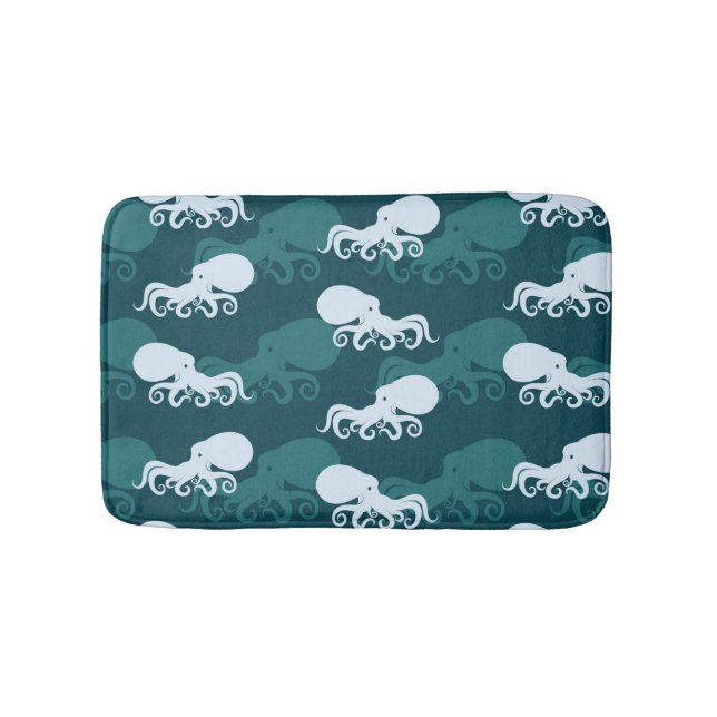 Rows Of Octopus Pattern Bathroom Mat (Front)