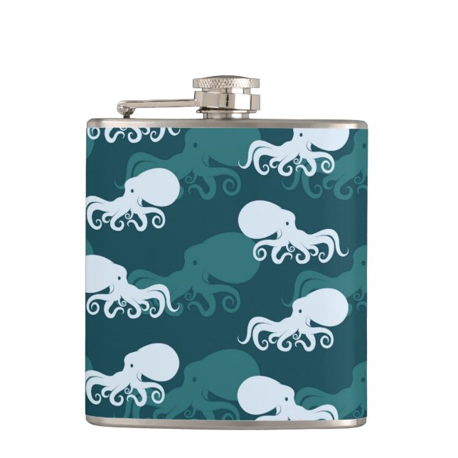 Rows Of Octopus Pattern Flask (Front)