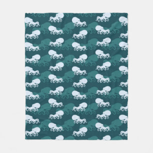 Rows Of Octopus Pattern Fleece Blanket