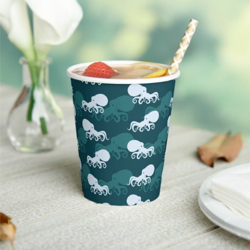 Rows Of Octopus Pattern Paper Cups