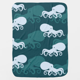 Rows Of Octopus Pattern Swaddle Blanket