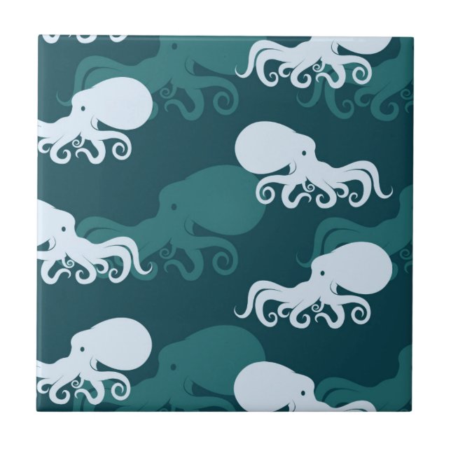 Rows Of Octopus Pattern Tile (Front)