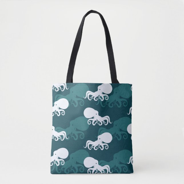 Rows Of Octopus Pattern Tote Bag (Front)