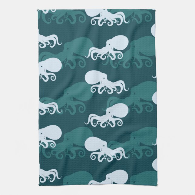 Rows Of Octopus Pattern Towel (Vertical)