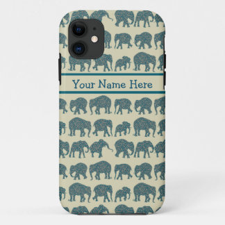 Rows of Paisley Elephants, Beige, iPhone 5/5s Case