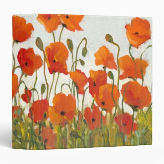 Rows of Poppies I 3 Ring Binder (Front/Spine)