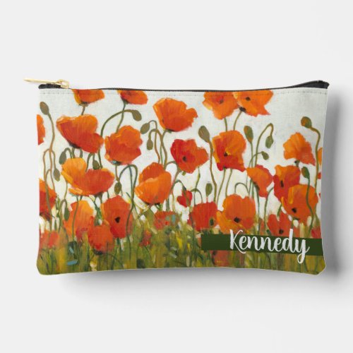 Rows of Poppies I Accessory Pouch