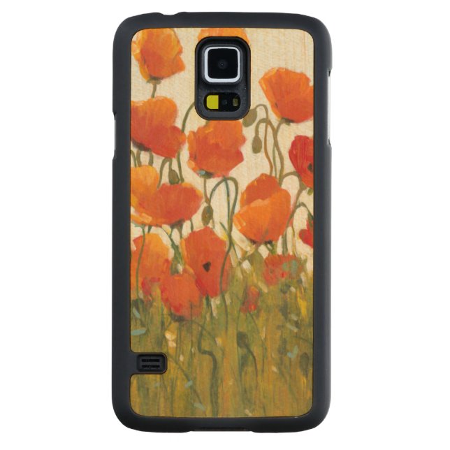 Rows of Poppies I Carved Maple Galaxy S5 Case (Back)