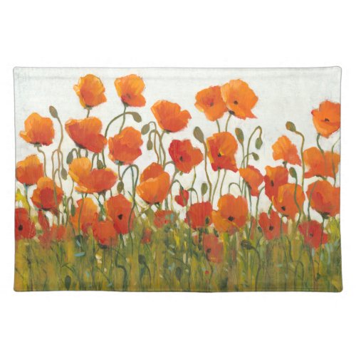 Rows of Poppies I Cloth Placemat