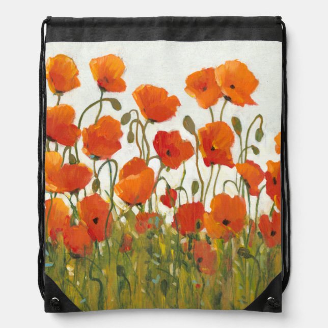 Rows of Poppies I Drawstring Bag (Front)