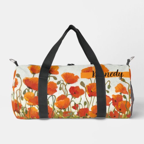 Rows of Poppies I Duffle Bag