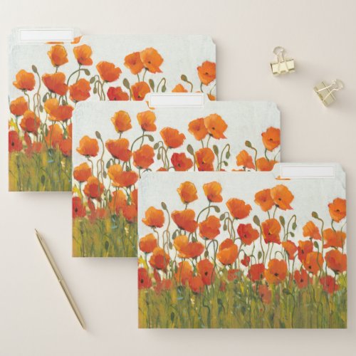 Rows of Poppies I File Folder