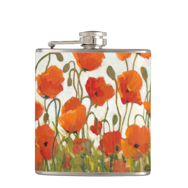Rows of Poppies I Flask (Front)