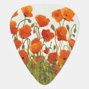 Rows of Poppies I Guitar Pick