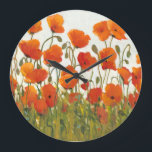 Rows of Poppies I Large Clock<br><div class="desc">Floral</div>