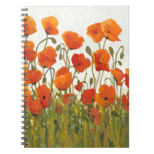 Rows of Poppies I Notebook