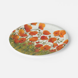 Rows of Poppies I Paper Plates