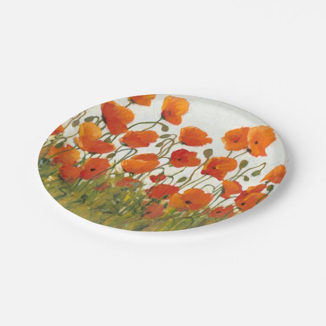 Rows of Poppies I Paper Plates (Angled)