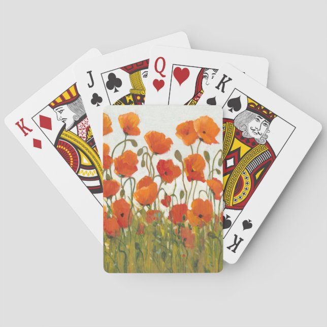 Rows of Poppies I Poker Cards (Back)