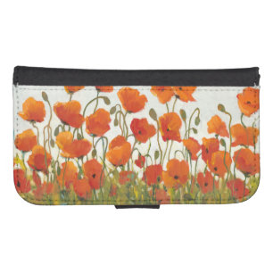 Rows of Poppies I Phone Wallet