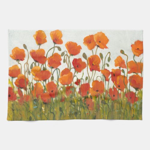Rows of Poppies I Towel