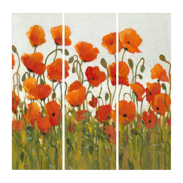Rows of Poppies I Triptych (Front)