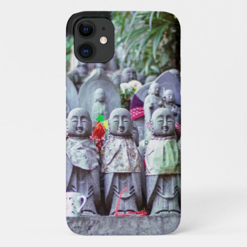 Rows of small Jizo monk statues with bibs _ Japan iPhone 11 Case