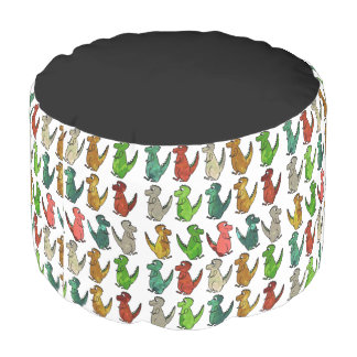 Rows of T-Rex Pouf