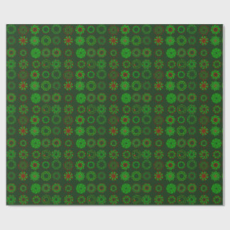 Rows of Wreaths Holiday Wrapping Paper