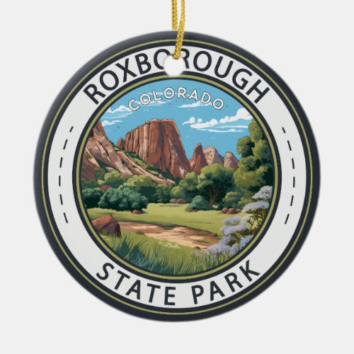 Roxborough State Park Colorado Badge Ceramic Ornament