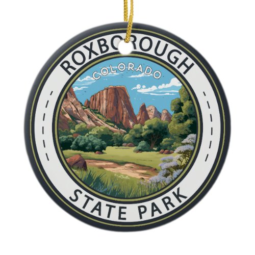 Roxborough State Park Colorado Badge Ceramic Ornament