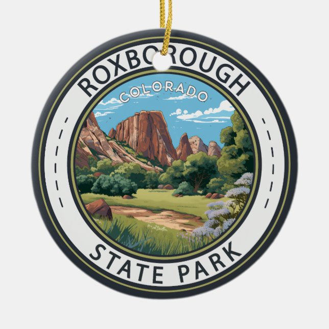 Roxborough State Park Colorado Badge Ceramic Ornament (Front)