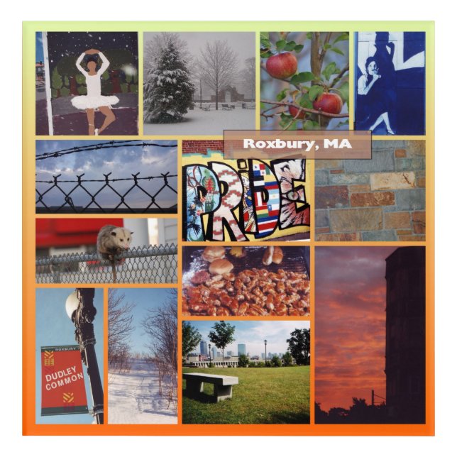 Roxbury, MA photo collage Acrylic Print (Front)