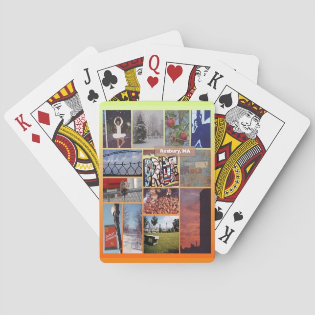 Roxbury, Massachusetts Photo Collage 9958 Poker Cards (Back)