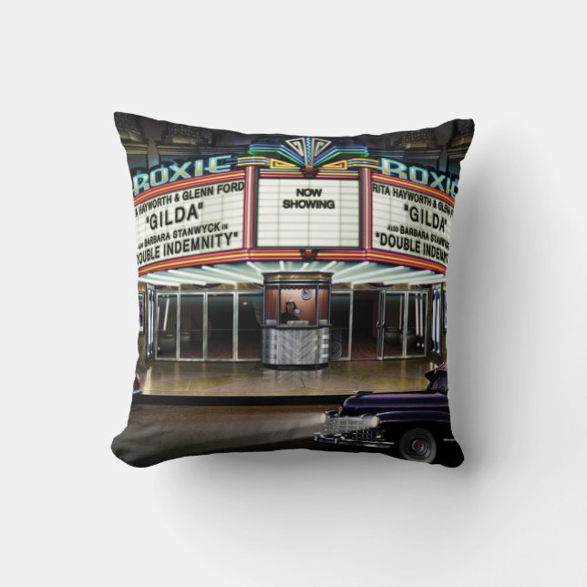 Roxie Picture Show Throw Pillow (Front)
