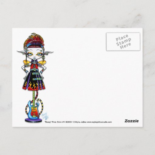 Roxsy Pixie Stick Psychobilly Rainbow Fae Postcard | Zazzle