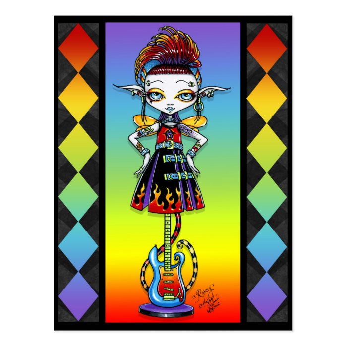 Roxsy Pixie Stick Psychobilly Rainbow Fae Postcard