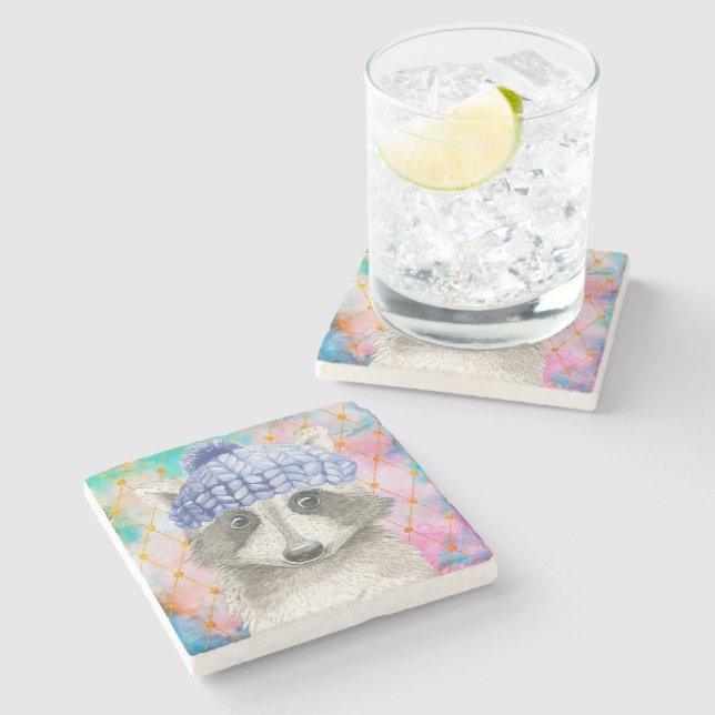 Roxy the Raccoon Stone Coaster (Side)
