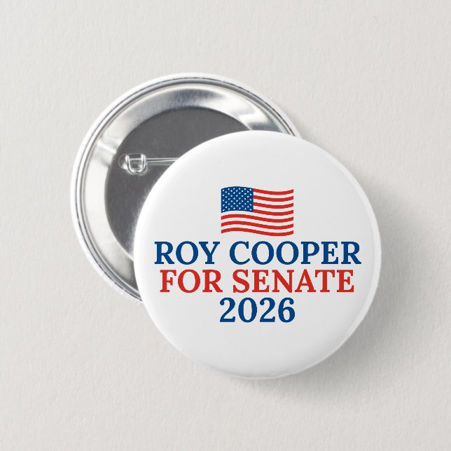 Roy Cooper for Senate 2026 Election Button (Front & Back)