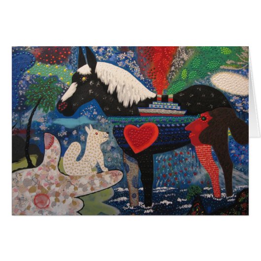 Roy De Forest A Coasting Horse 1976 Painting Cards (Front Horizontal)